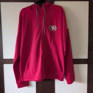 San Francisco 49ers Red Full-Zip Lightweight Hoodie